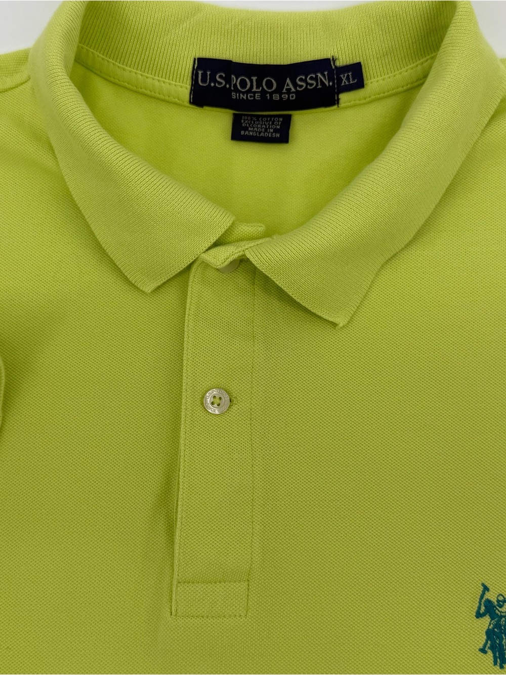 U.S. Polo Assn. Lime Green Short Sleeve Polo Shirt Men’s XL